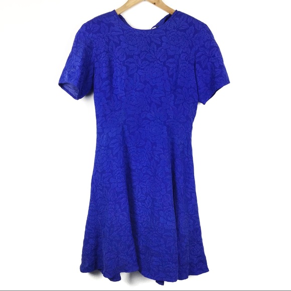 Spenser Jeremy Blue Floral Silk Dress - Picture 4 of 11